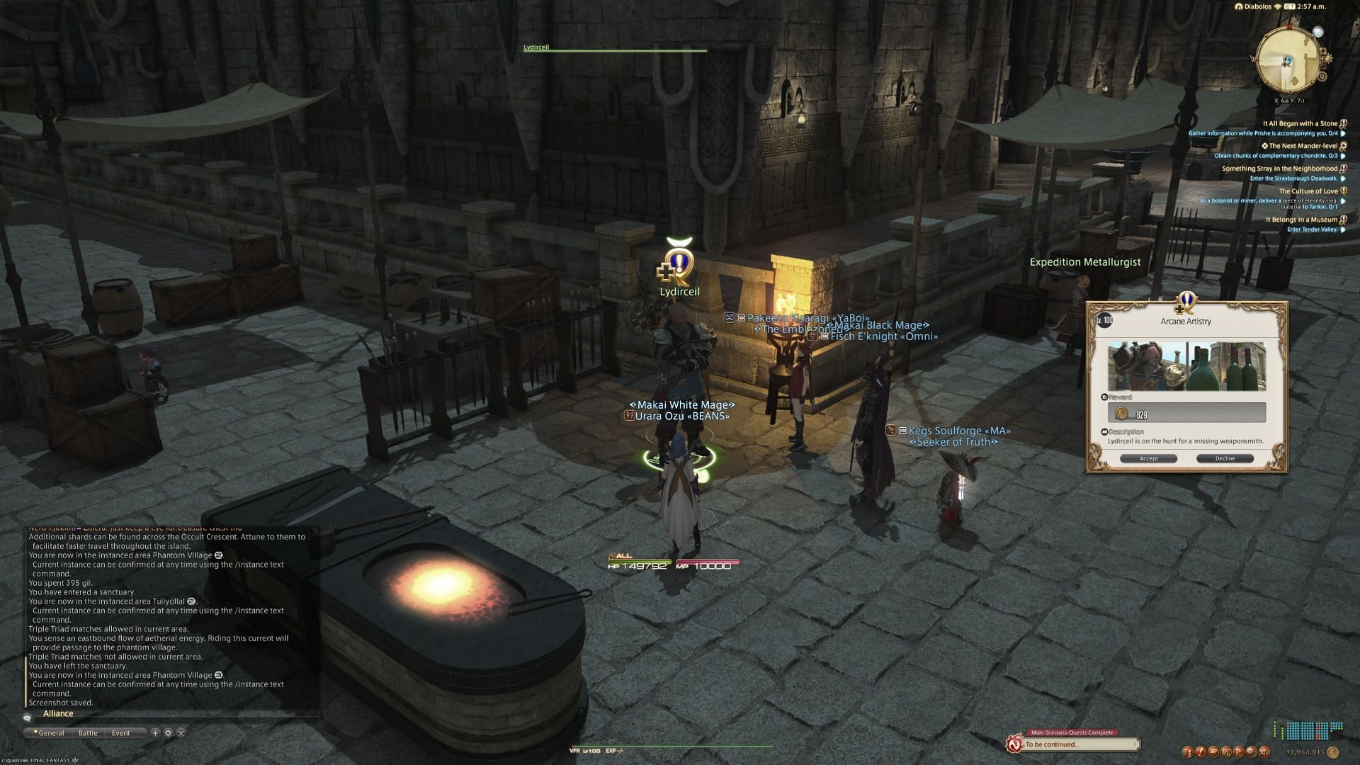 In the Phantom Village, predictably, you start the Phantom Weapon quest (Image via Square Enix)